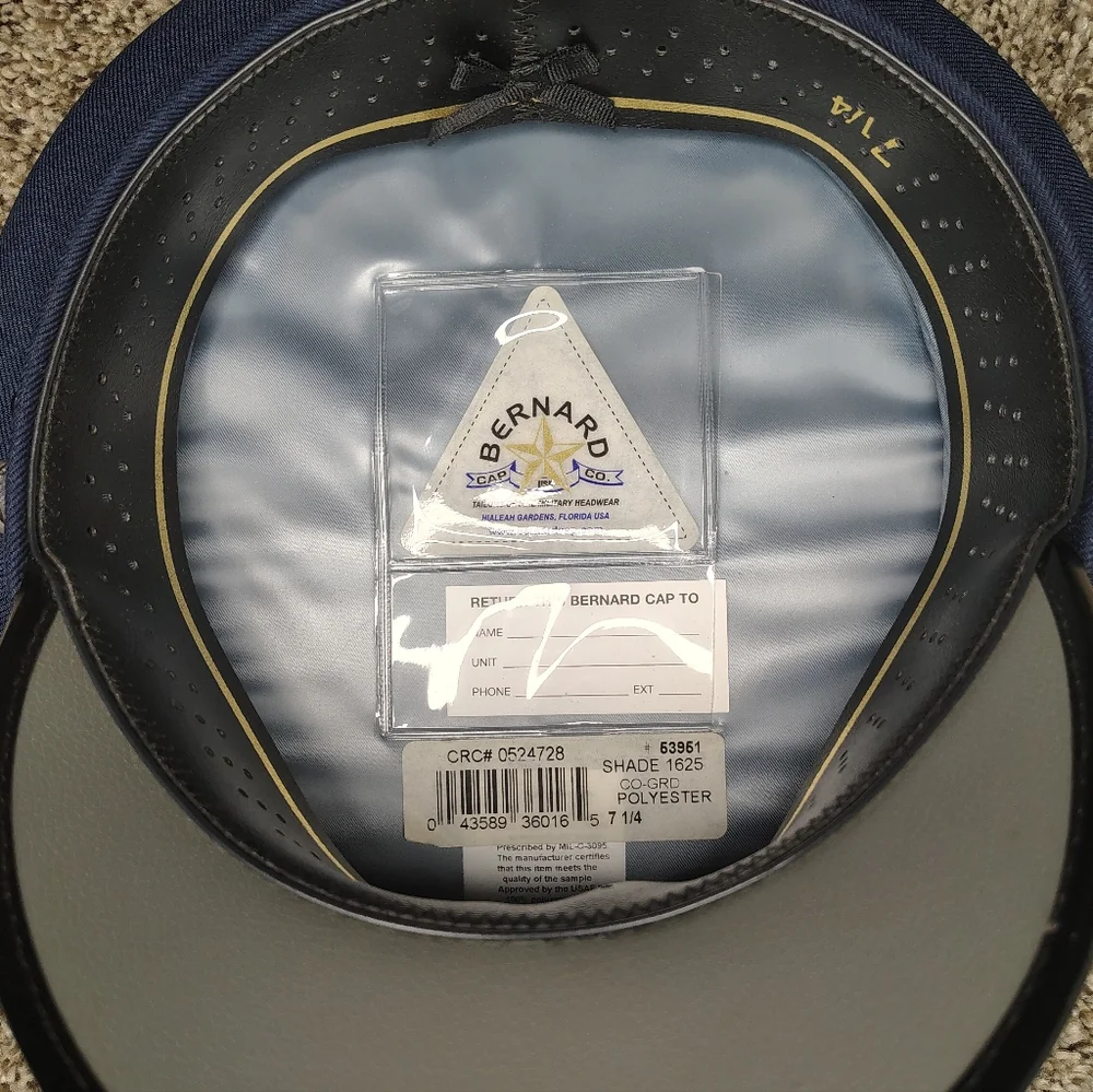 Bernard Hat Co. USAF Colorguard Srvce Cap Sz 7 1/4 US Air Force / USAFJROTC/ CAP - Picture 5 of 5